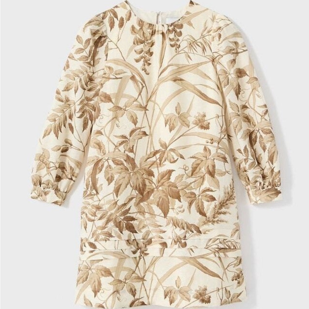 Tuckernuck Dune Breeze Cotton Linen Hazel Dress in Botanical Cream / S
